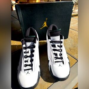 Nike Air Jordan 14 Retro Men’s White with 'Oxidized Green' shoes 2016 487471-106